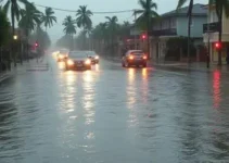 forte chuva alaga ruas em Boa Vista